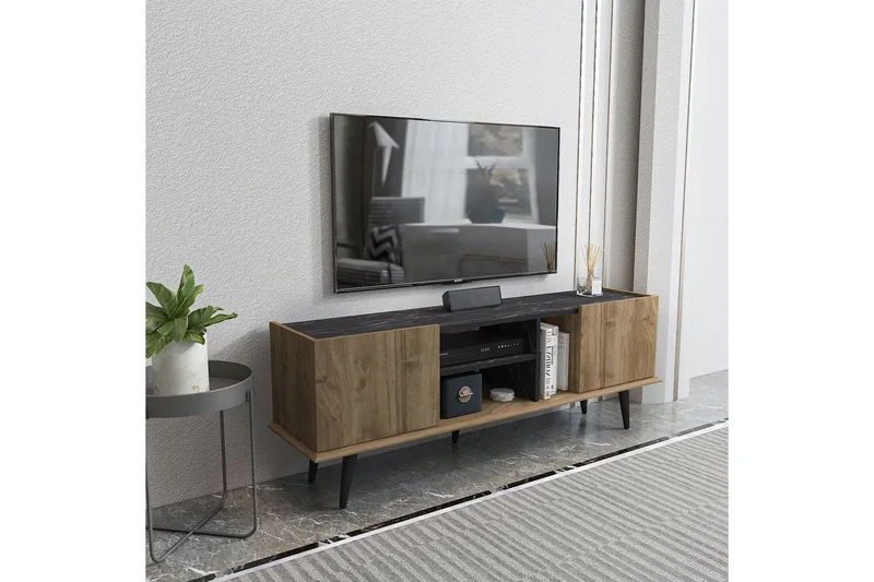 Corvo Tv-bänk 154,4 cm - Valnöt/Svart - Möbler - TV- & Mediamöbler - TV bänk & mediabänk