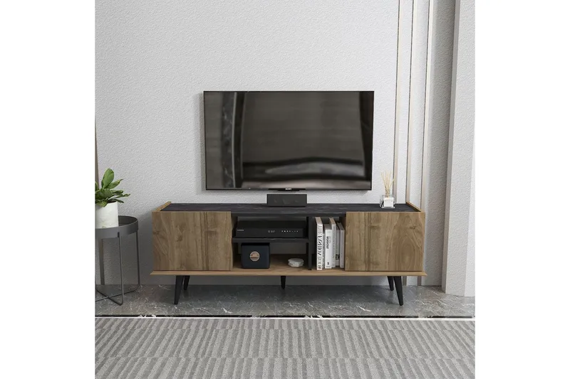 Corvo Tv-bänk 154,4 cm - Valnöt/Svart - Möbler - TV- & Mediamöbler - TV bänk & mediabänk