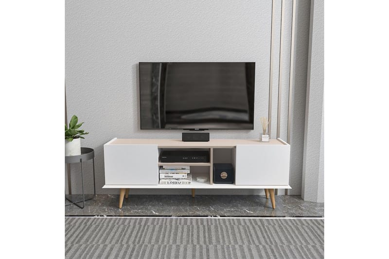 Corvo Tv-bänk 154,4 cm - Vit/Beige - Möbler - TV- & Mediamöbler - TV bänk & mediabänk