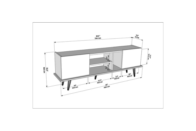 Corvo Tv-bänk 154,4 cm - Vit/Beige - Möbler - TV- & Mediamöbler - TV bänk & mediabänk