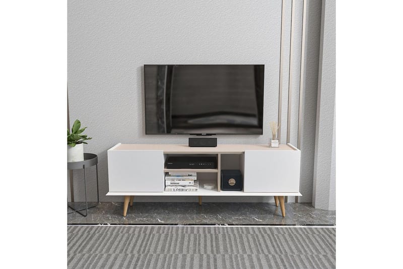 Corvo Tv-bänk 154,4 cm - Vit/Beige - Möbler - TV- & Mediamöbler - TV bänk & mediabänk