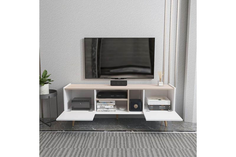 Corvo Tv-bänk 154,4 cm - Vit/Beige - Möbler - TV- & Mediamöbler - TV bänk & mediabänk