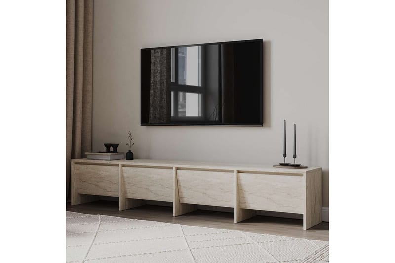 Crala Tv-bänk 180 cm - Travertine - Möbler - TV- & Mediamöbler - TV bänk & mediabänk