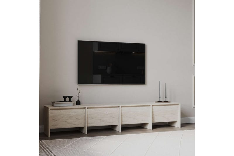 Crala Tv-bänk 180 cm - Travertine - Möbler - TV- & Mediamöbler - TV bänk & mediabänk