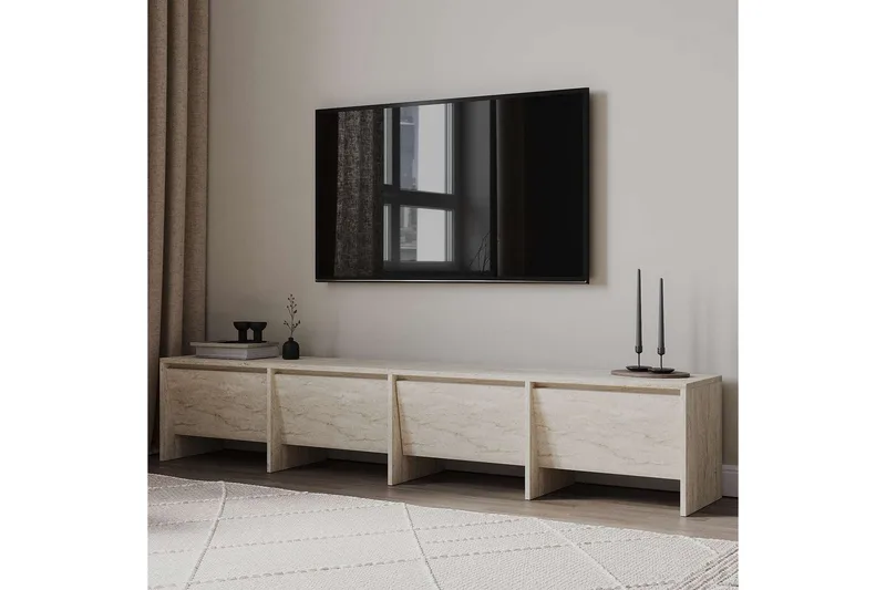 Crala Tv-bänk 180 cm - Travertine - Möbler - TV- & Mediamöbler - TV bänk & mediabänk