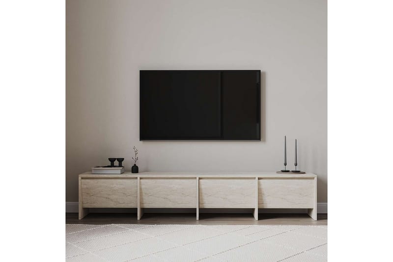 Crala Tv-bänk 180 cm - Travertine - Möbler - TV- & Mediamöbler - TV bänk & mediabänk
