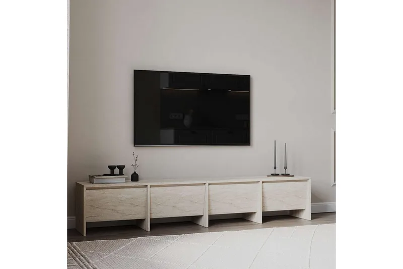 Crala Tv-bänk 180 cm - Travertine - Möbler - TV- & Mediamöbler - TV bänk & mediabänk