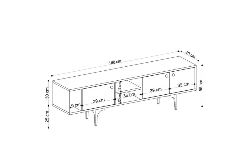 Cyral Tv-bänk 180 cm - Ek - Möbler - TV- & Mediamöbler - TV bänk & mediabänk