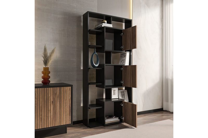 Dargaville Bokhylla 85 cm - Svart/Valnöt - Förvaring - Hylla - Bokhylla