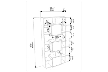 Dargaville Bokhylla 85 cm - Svart/Valnöt - Förvaring - Hylla - Bokhylla