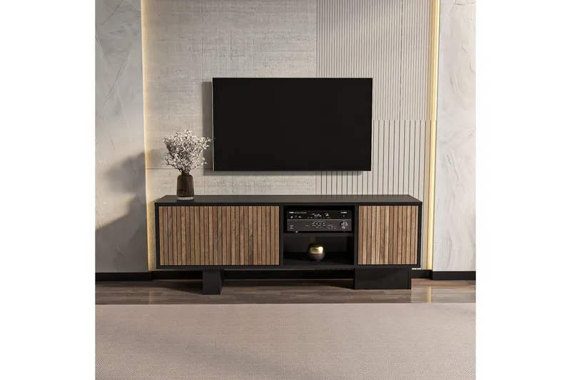 Dargaville Tv-bänk 150 cm - Svart/Brun - Möbler - TV- & Mediamöbler - TV bänk & mediabänk