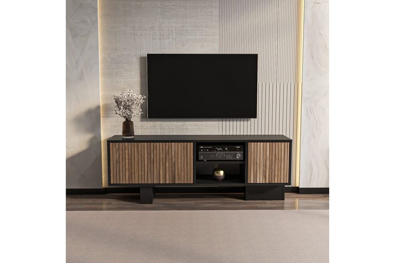 Dargaville Tv-bänk 150 cm - Svart/Brun - Möbler - TV- & Mediamöbler - TV bänk & mediabänk