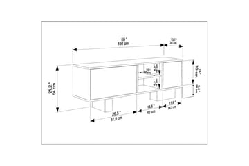 Dargaville Tv-bänk 150 cm - Svart/Brun - Möbler - TV- & Mediamöbler - TV bänk & mediabänk