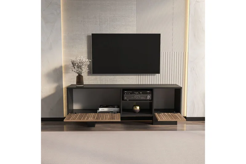 Dargaville Tv-bänk 150 cm - Svart/Brun - Möbler - TV- & Mediamöbler - TV bänk & mediabänk