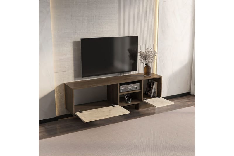 Dargaville Tv-bänk 150 cm - Valnöt/Travertine - Möbler - TV- & Mediamöbler - TV bänk & mediabänk