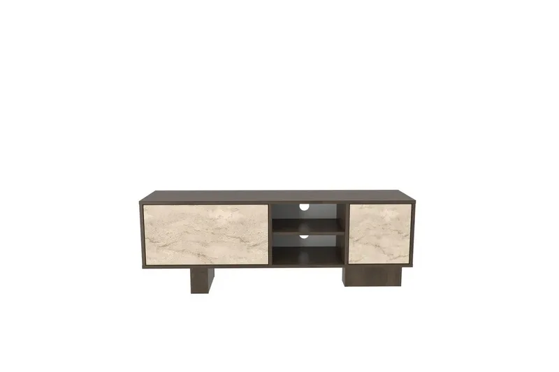 Dargaville Tv-bänk 150 cm, Valnöt/Travertine