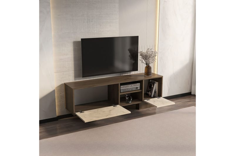 Dargaville Tv-bänk 150 cm - Valnöt/Travertine - Möbler - TV- & Mediamöbler - TV bänk & mediabänk
