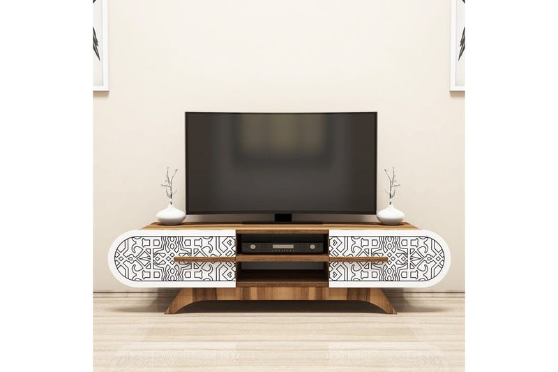 Defneia Tv-bänk 145 cm - Vit/Natur - Möbler - TV- & Mediamöbler - TV bänk & mediabänk