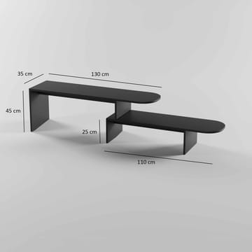 Deliones Tv-bänk 130 cm - Svart - Möbler - TV- & Mediamöbler - Mediastativ & väggfäste - Tv-stativ & Tv-väggfäste