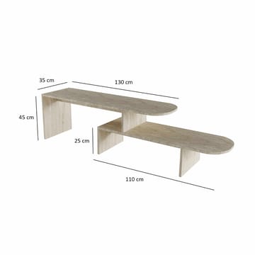 Deliones Tv-bänk 130 cm - Travertin - Möbler - TV- & Mediamöbler - Mediastativ & väggfäste - Tv-stativ & Tv-väggfäste