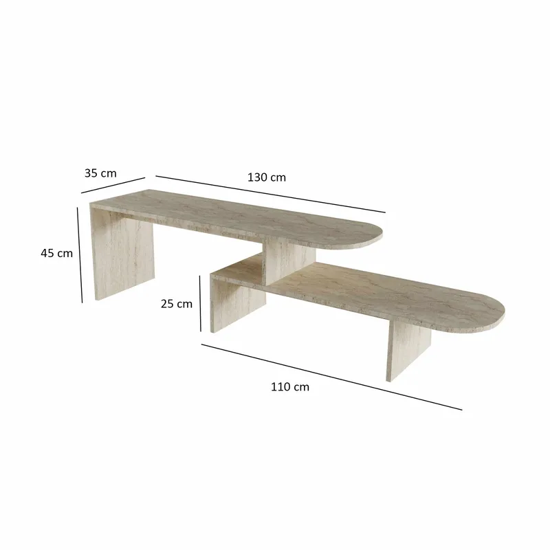 Deliones Tv-bänk 130 cm, Travertin