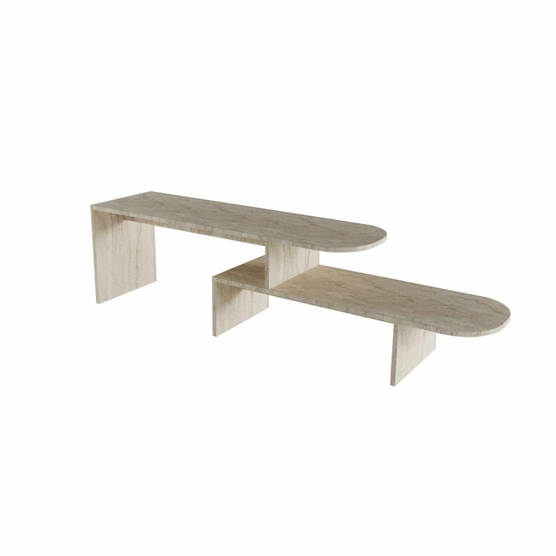 Deliones Tv-bänk 130 cm - Travertin - Möbler - TV- & Mediamöbler - Mediastativ & väggfäste - Tv-stativ & Tv-väggfäste