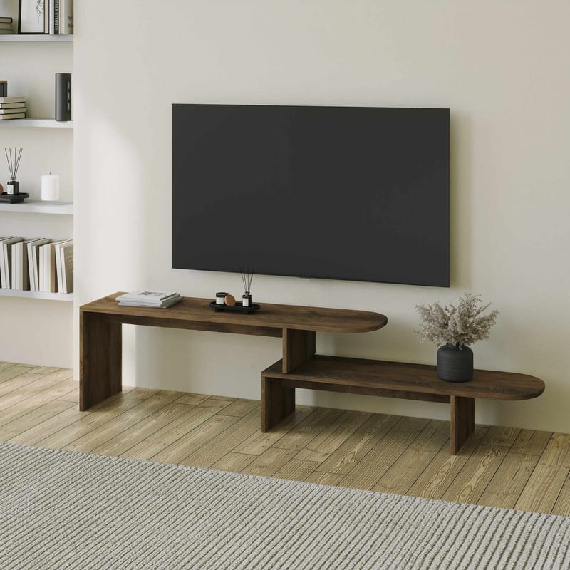 Deliones Tv-bänk 130 cm - Valnöt - Möbler - TV- & Mediamöbler - TV bänk & mediabänk