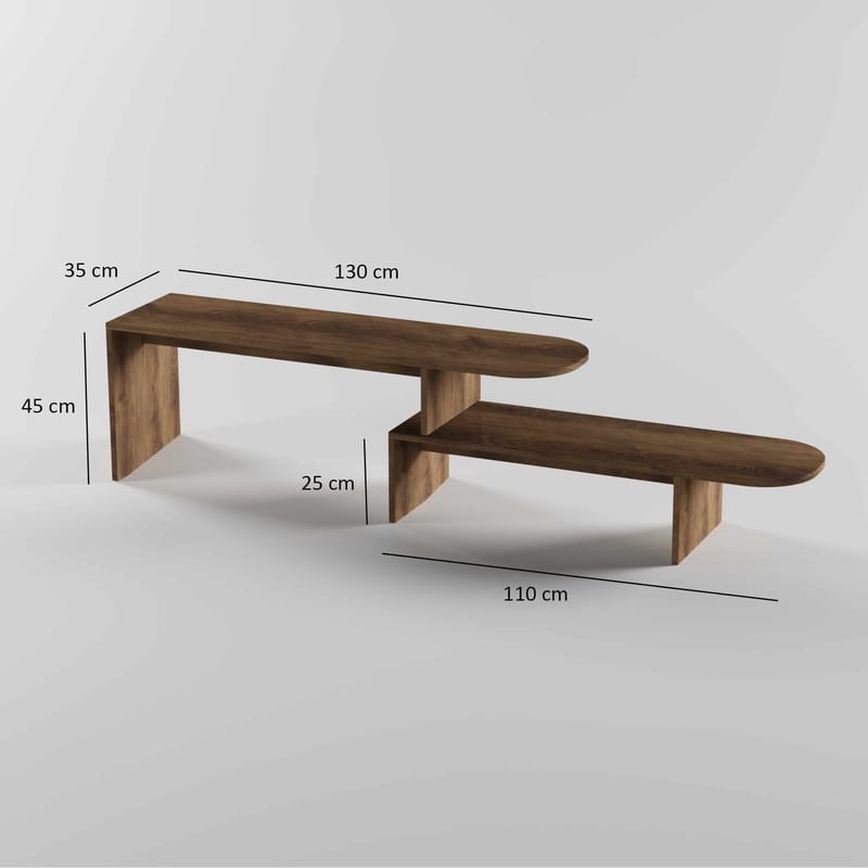 Deliones Tv-bänk 130 cm - Valnöt - Möbler - TV- & Mediamöbler - Mediastativ & väggfäste - Tv-stativ & Tv-väggfäste