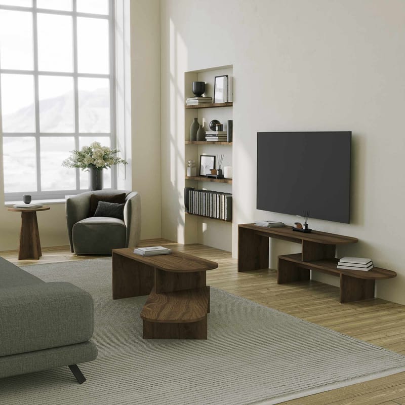 Deliones Tv-bänk 130 cm - Valnöt - Möbler - TV- & Mediamöbler - TV bänk & mediabänk