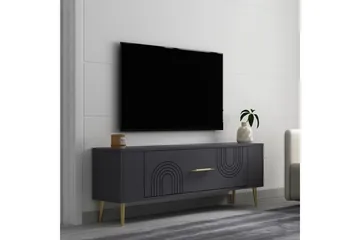 Deyric Tv-bänk 120 cm - Antracit/Guld - Möbler - TV- & Mediamöbler - TV bänk & mediabänk