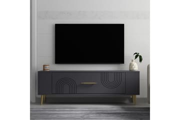 Deyric Tv-bänk 120 cm - Antracit/Guld - Möbler - TV- & Mediamöbler - TV bänk & mediabänk