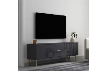 Deyric Tv-bänk 120 cm - Antracit/Guld - Möbler - TV- & Mediamöbler - TV bänk & mediabänk