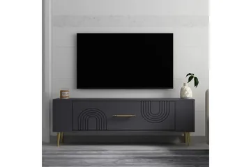 Deyric Tv-bänk 120 cm - Antracit/Guld - Möbler - TV- & Mediamöbler - TV bänk & mediabänk