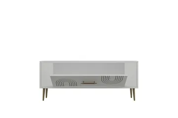 Deyric Tv-bänk 120 cm - Vit/Guld - Möbler - TV- & Mediamöbler - TV bänk & mediabänk