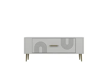 Deyric Tv-bänk 120 cm - Vit/Guld - Möbler - TV- & Mediamöbler - TV bänk & mediabänk