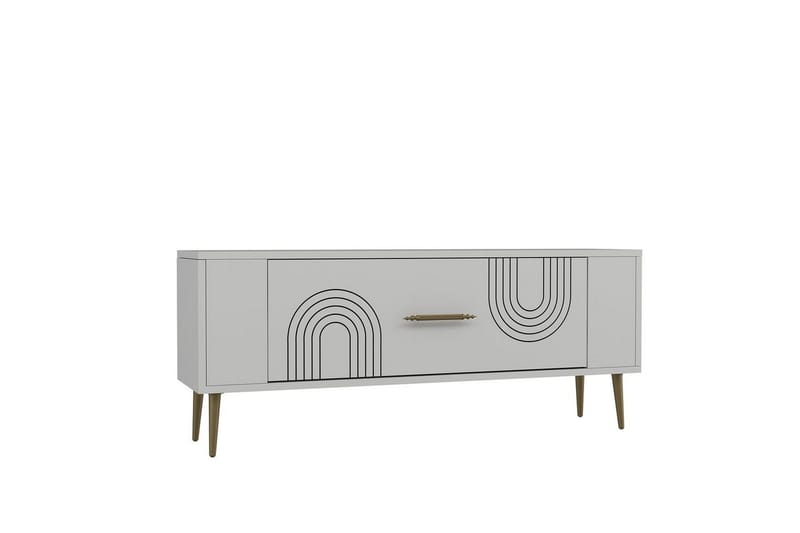Deyric Tv-bänk 120 cm, Vit/Guld