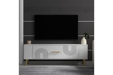 Deyric Tv-bänk 120 cm - Vit/Guld - Möbler - TV- & Mediamöbler - TV bänk & mediabänk