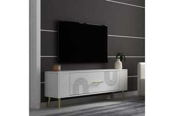 Deyric Tv-bänk 120 cm - Vit/Guld - Möbler - TV- & Mediamöbler - TV bänk & mediabänk