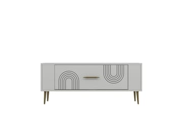 Deyric Tv-bänk 120 cm - Vit/Guld - Möbler - TV- & Mediamöbler - TV bänk & mediabänk