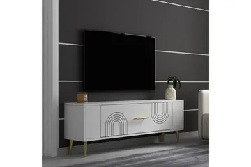 Deyric Tv-bänk 120 cm - Vit/Guld - Möbler - TV- & Mediamöbler - TV bänk & mediabänk