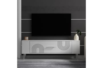 Deyric Tv-bänk 120 cm - Vit/Silver - Möbler - TV- & Mediamöbler - TV bänk & mediabänk