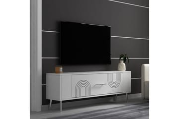 Deyric Tv-bänk 120 cm - Vit/Silver - Möbler - TV- & Mediamöbler - TV bänk & mediabänk