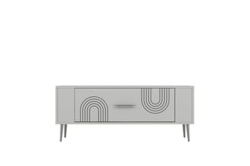 Deyric Tv-bänk 120 cm - Vit/Silver - Möbler - TV- & Mediamöbler - TV bänk & mediabänk