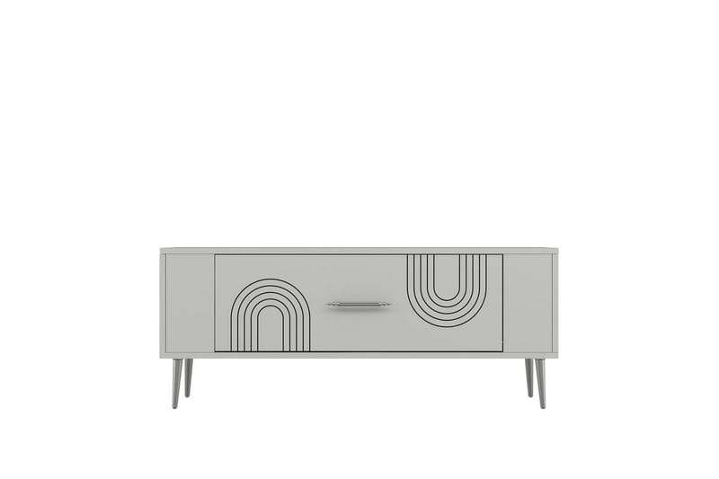 Deyric Tv-bänk 120 cm - Vit/Silver - Möbler - TV- & Mediamöbler - TV bänk & mediabänk
