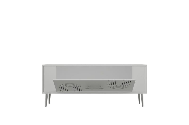 Deyric Tv-bänk 120 cm - Vit/Silver - Möbler - TV- & Mediamöbler - TV bänk & mediabänk
