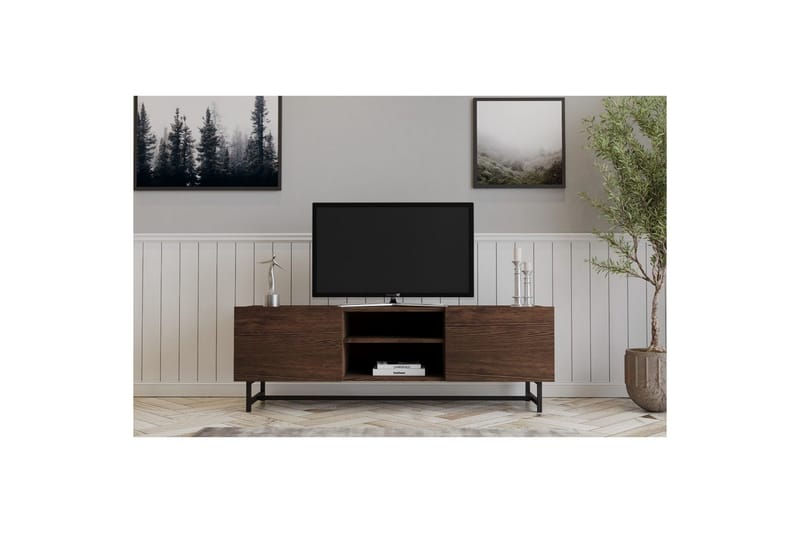 Deyvon Tv-bänk 150 cm - Valnöt - Möbler - TV- & Mediamöbler - TV bänk & mediabänk