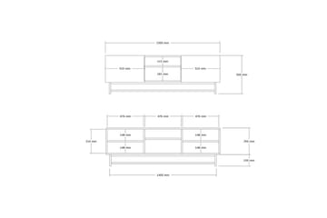 Deyvon Tv-bänk 150 cm - Valnöt - Möbler - TV- & Mediamöbler - TV bänk & mediabänk