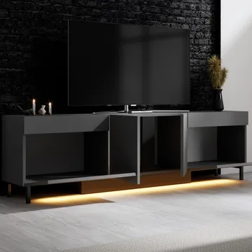 Djarhint Tv-bänk 180 cm med Förvaring i Metall - Antracit - Möbler - TV- & Mediamöbler - TV bänk & mediabänk