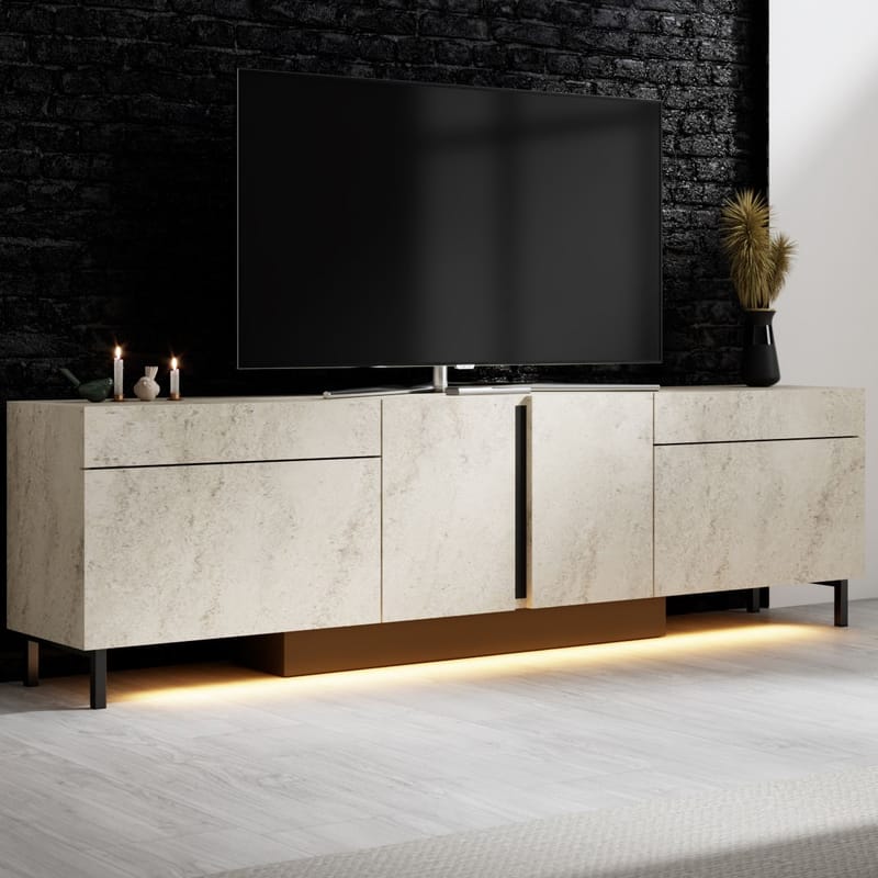 Djarhint TV-bänk 180 cm - Travertin - Möbler - TV- & Mediamöbler - Mediastativ & väggfäste - Tv-stativ & Tv-väggfäste