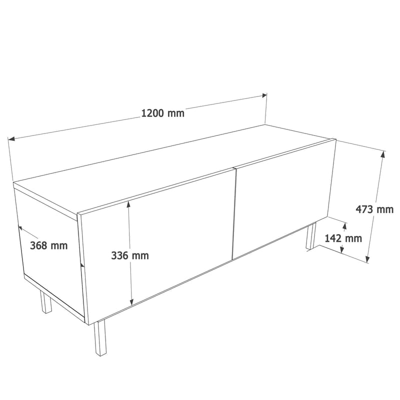 Dorel TV-bänk 120x47,3x36,8 cm - Sand - Möbler - TV- & Mediamöbler - Mediastativ & väggfäste - Tv-stativ & Tv-väggfäste